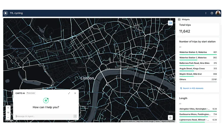 Pick Up & Drop Off Site Planning using carto