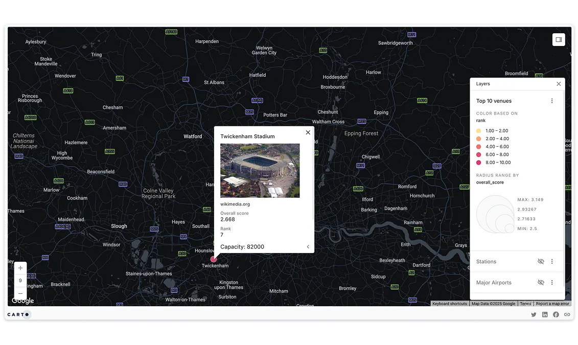 Stadium Indoor Mapping with carto