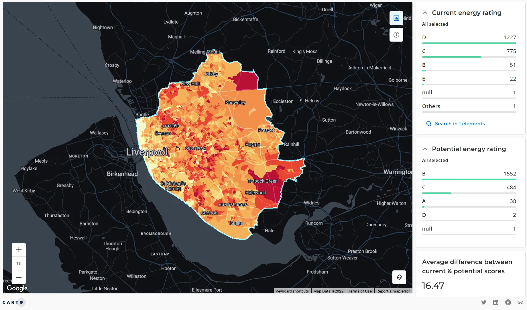 screenshot of carto map