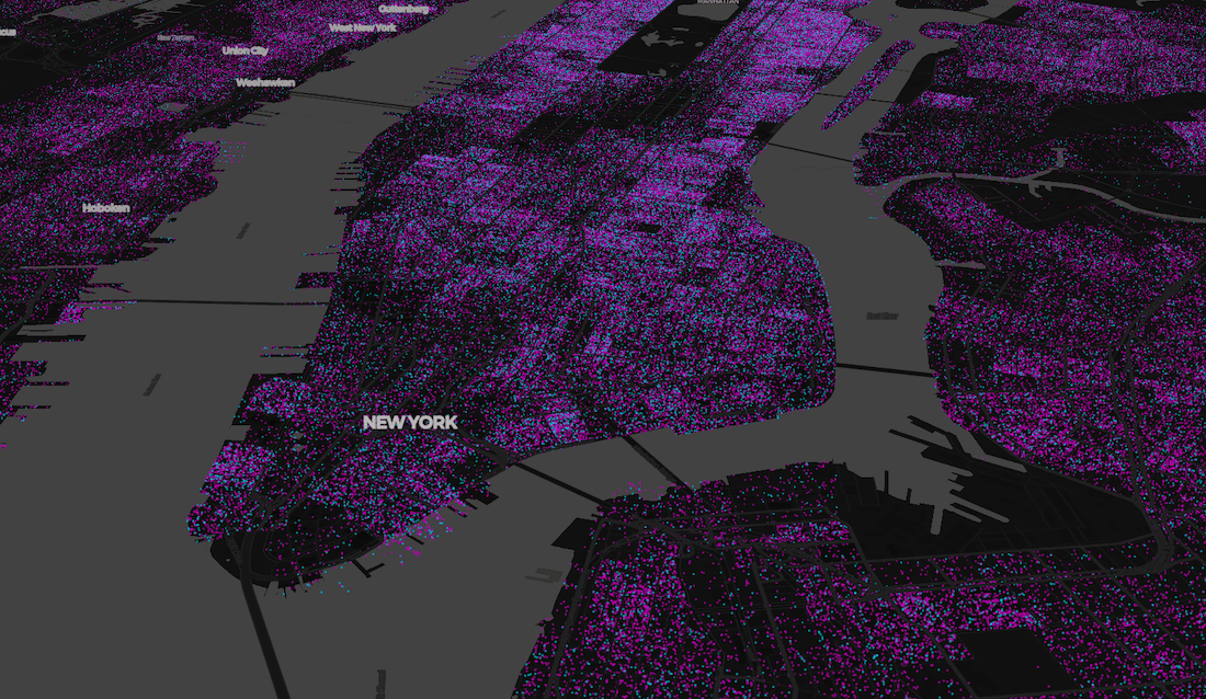 Screenshot of view of New York at 80% vaccination rate