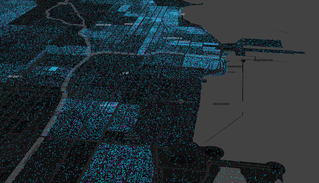 Screenshot of view of US coastline