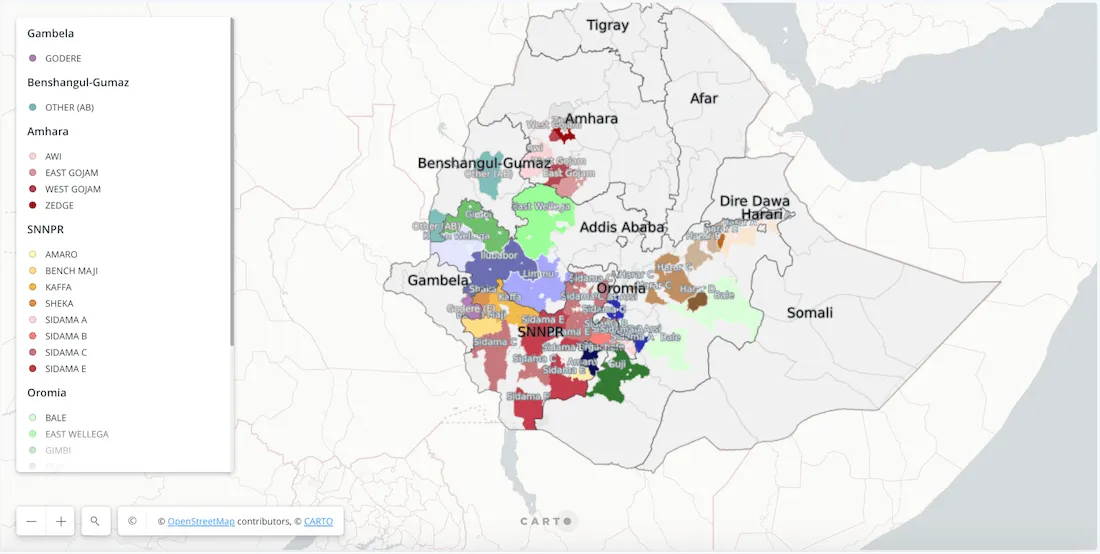 Screenshot of Enveritas visualization