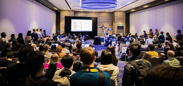 Photograph of attendees at ODSC West