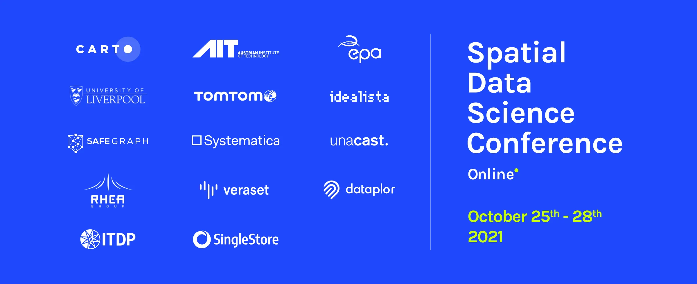 Spatial Data Science Conference '21: First Speakers Announced