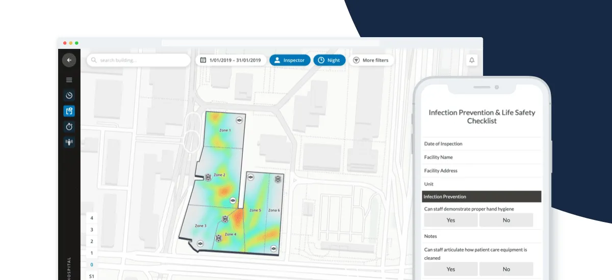 Screenshot of Infection Prevention & Life Safety Dashboard & Mobile App