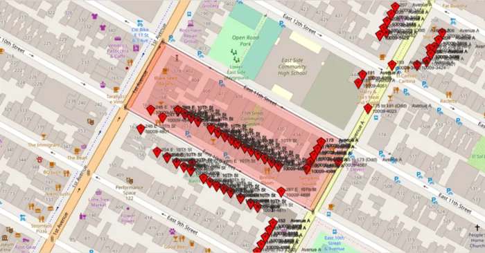One zip code route in New York's East Village