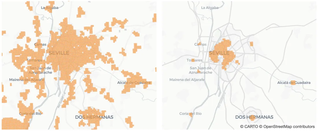 Sevilla - Pre and Post filtering