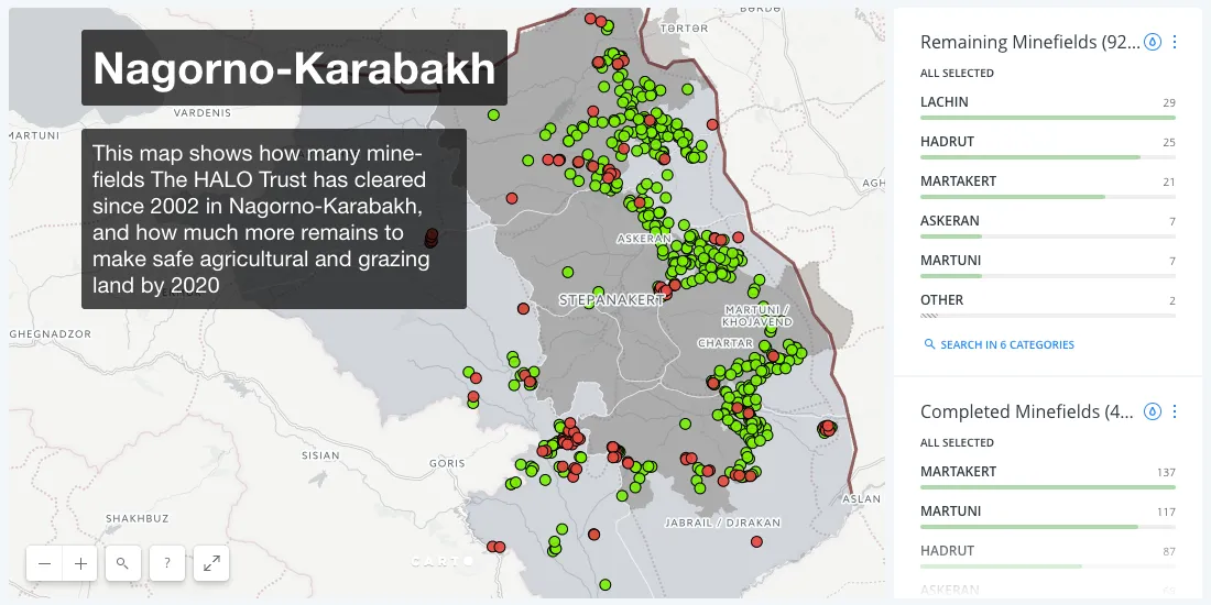 Map of the Month: Landmine Removal in Nagorno-Karabakh