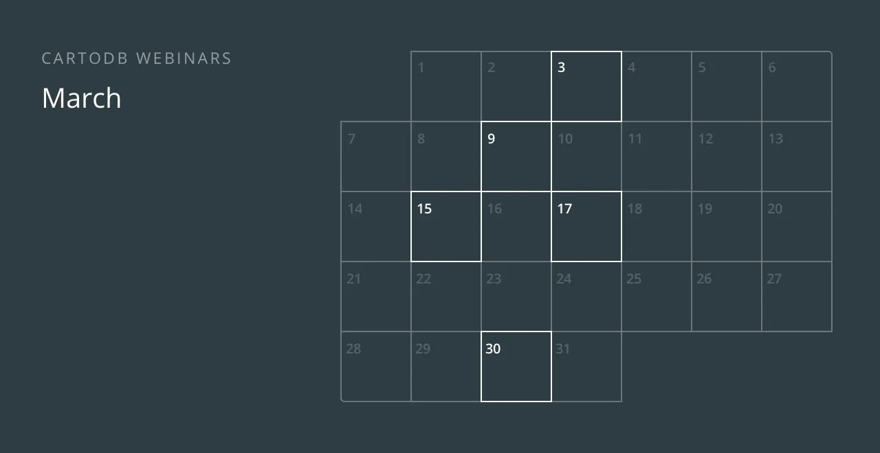 CartoDB March Webinars