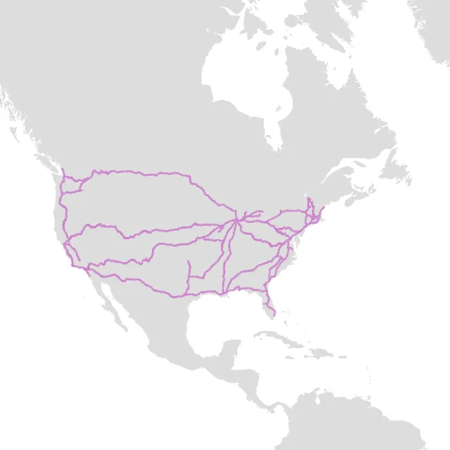 Amtrak Routes in raw WKB