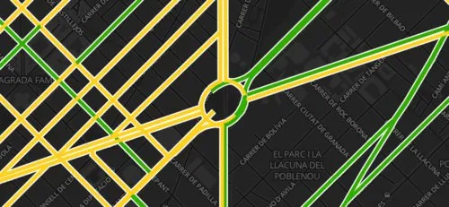 dynamic data lines on street map