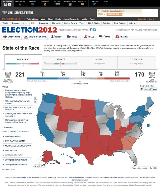 wall street journal election map article