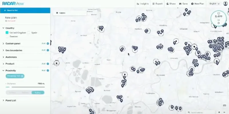 Out-of-home advertising planning map built with CARTO