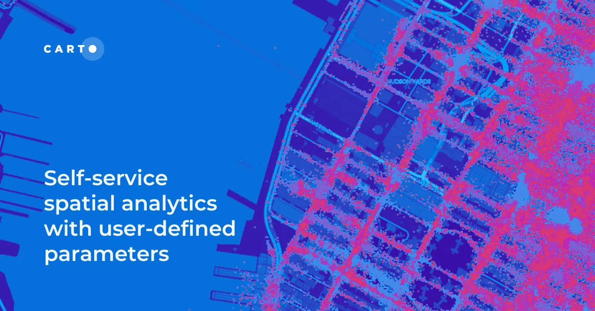 Self-service spatial analytics with user-defined parameters