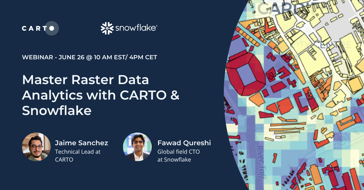 A promotional image for the webinar on raster data