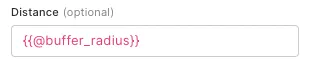 A screenshot of setting a buffer radius variable