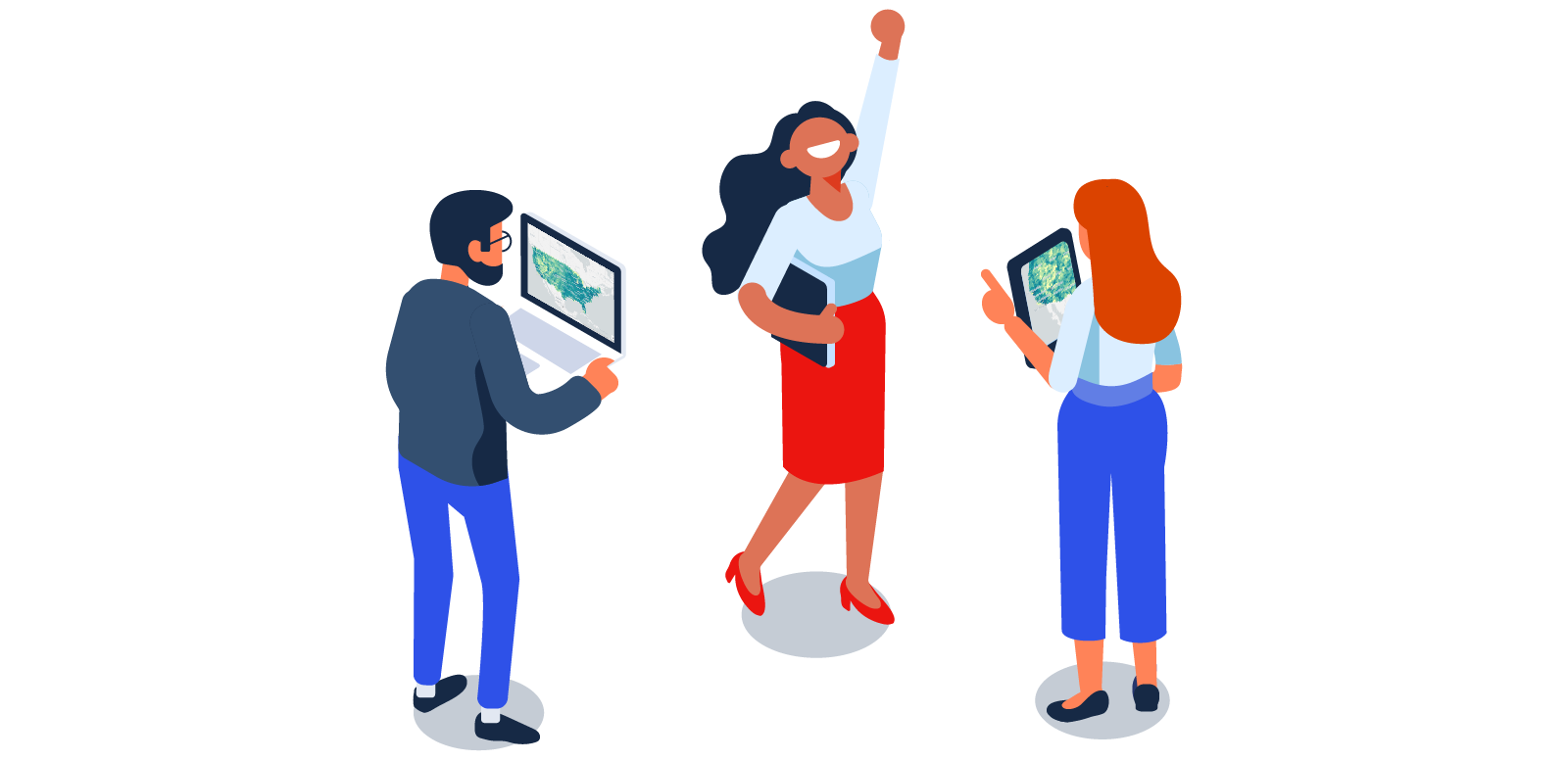 Geospatial collaboration illustration