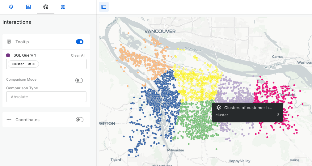 A map showing customer segmentation