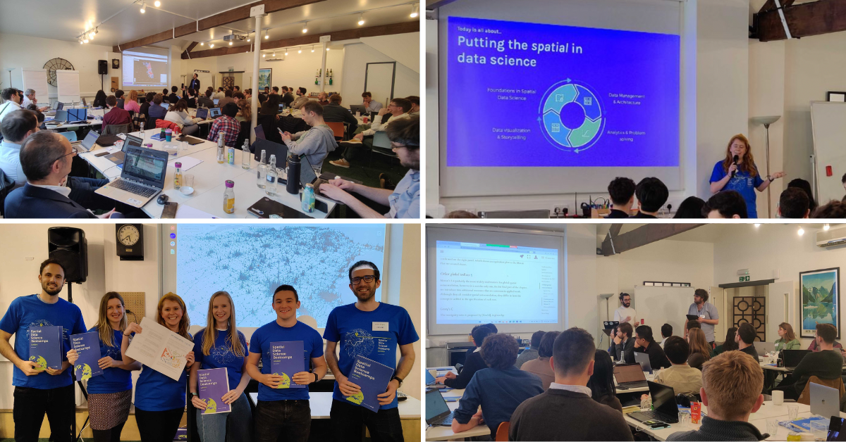 A collage of four photographs from the bootcamp.