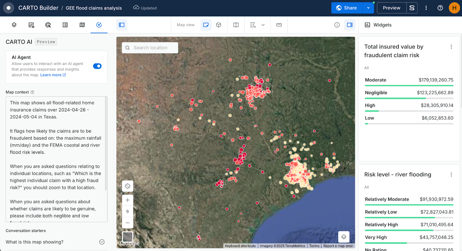 A screenshot of CARTO buildeB