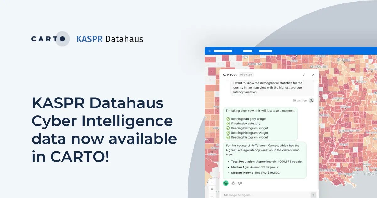 KASPR Datahaus Cyber Intelligence data now available in CARTO!