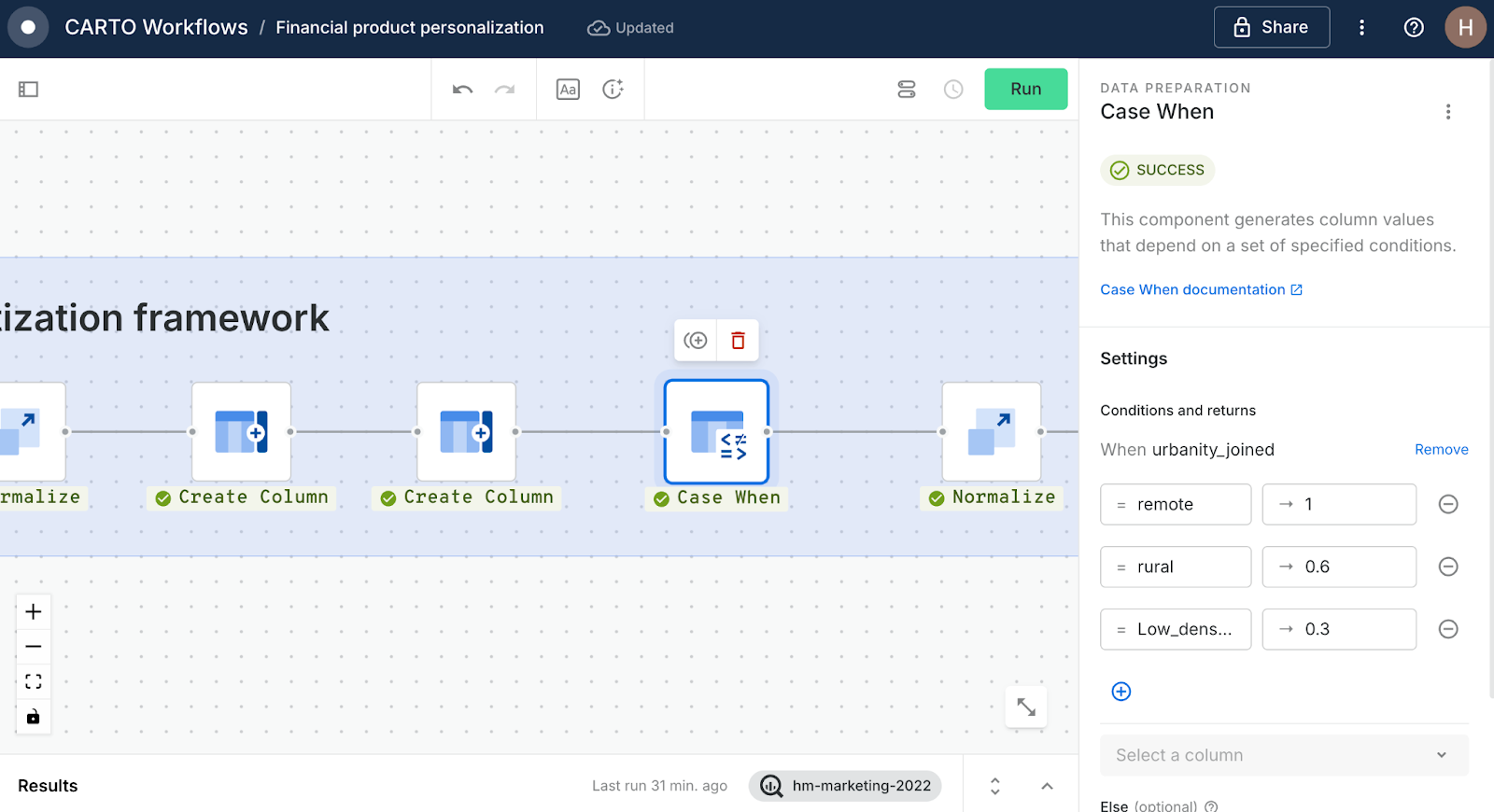 A screensot of CARTO Workflows