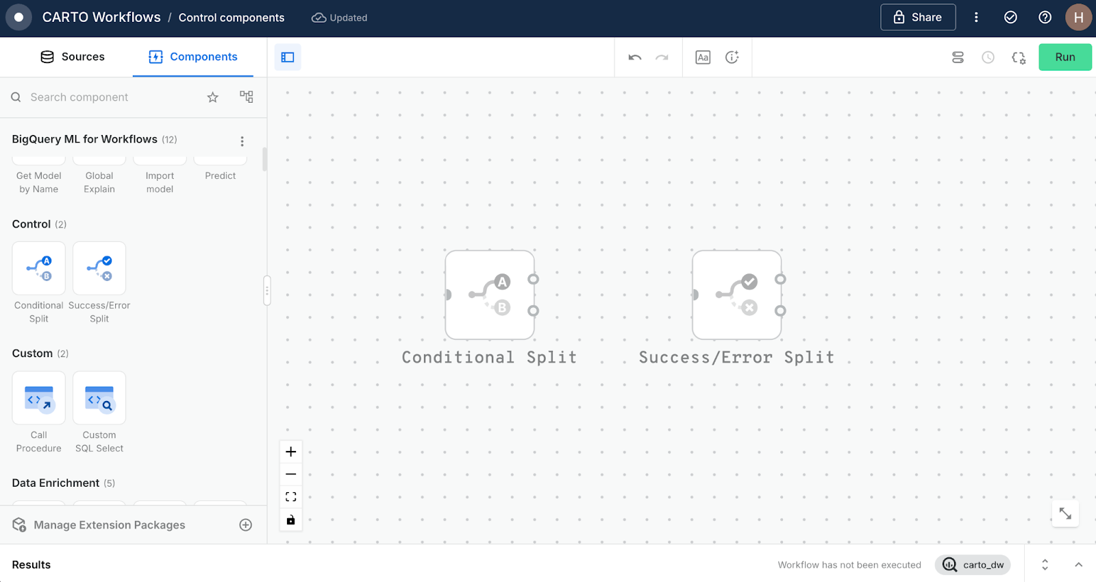 A screenshot of CARTO Workflows