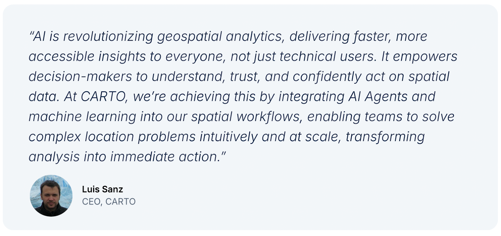 Quote about AI from CARTO CEO