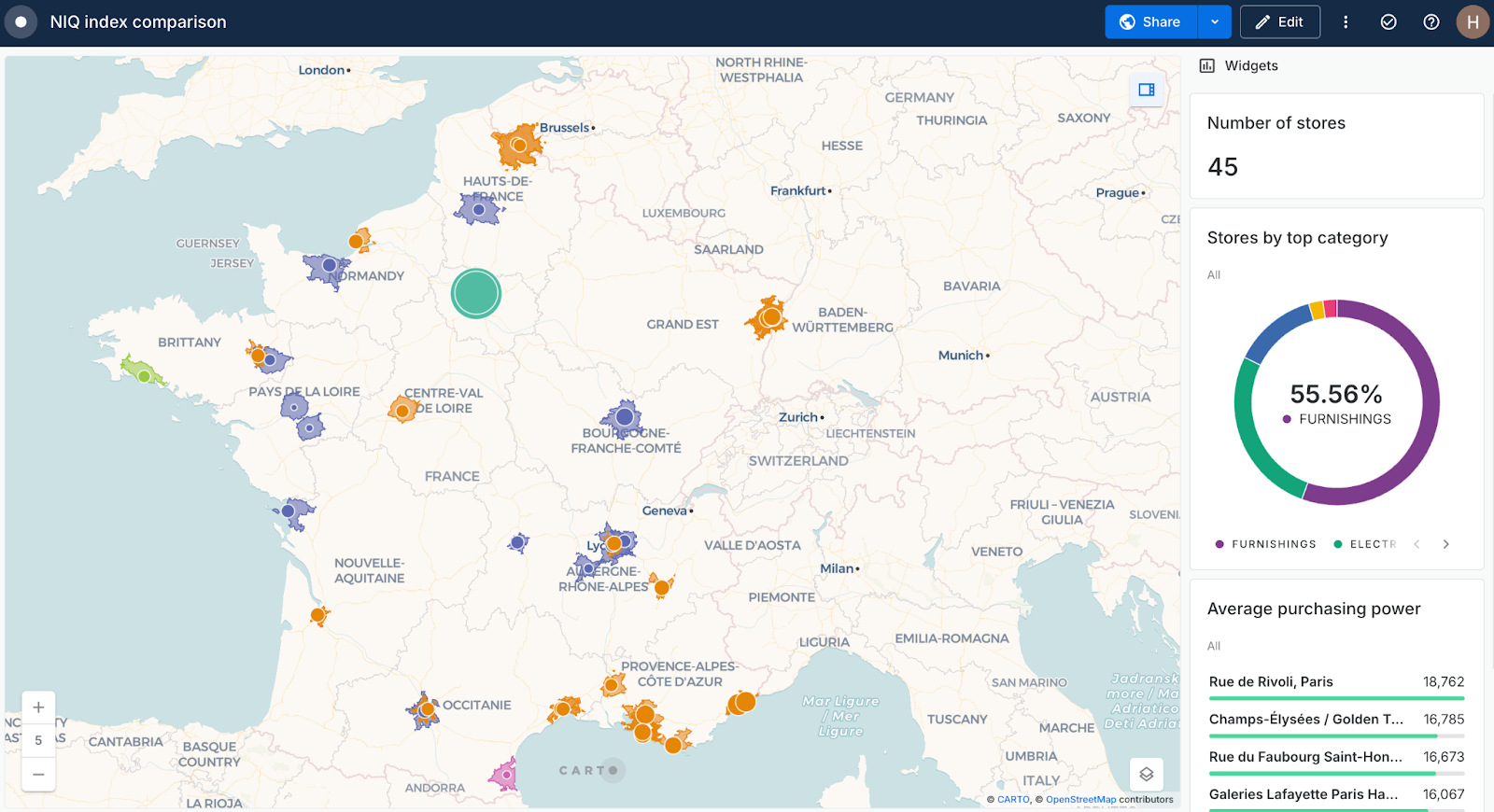 Map built using NIQ Purchasing Power data