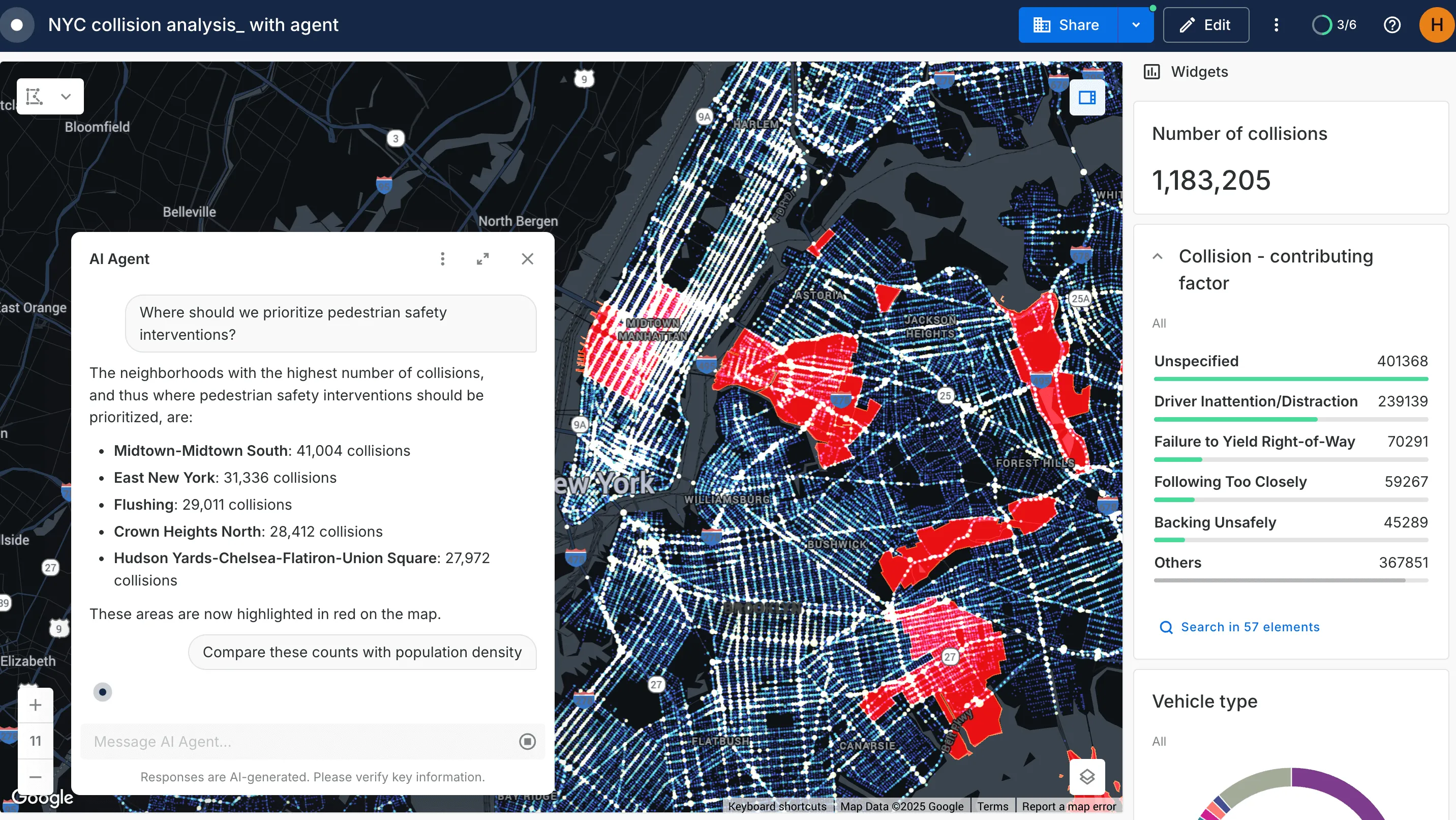 A screenshot of CARTO AI Agents