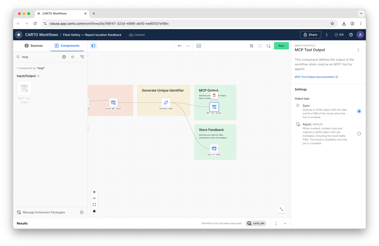 A screenshot of CARTO Workflows