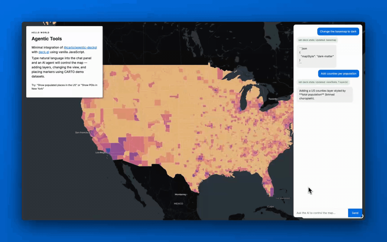 Agentic Tools for Developers in CARTO