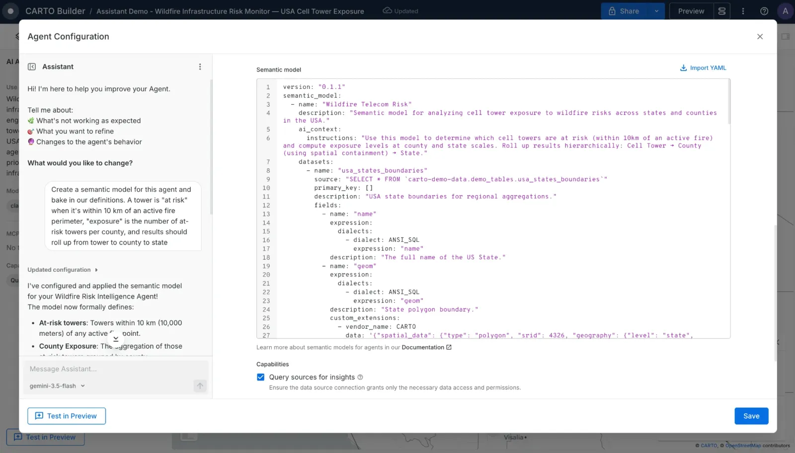 Defining a semantic model for AI Agents in CARTO